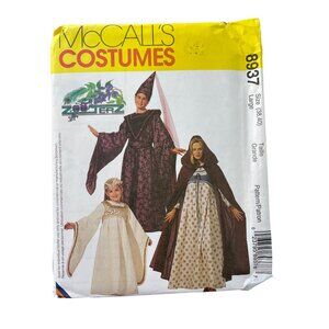 90s McCalls 8937 Costumes Pattern Size Large Medieval Gown Vest and Hat UNCUT